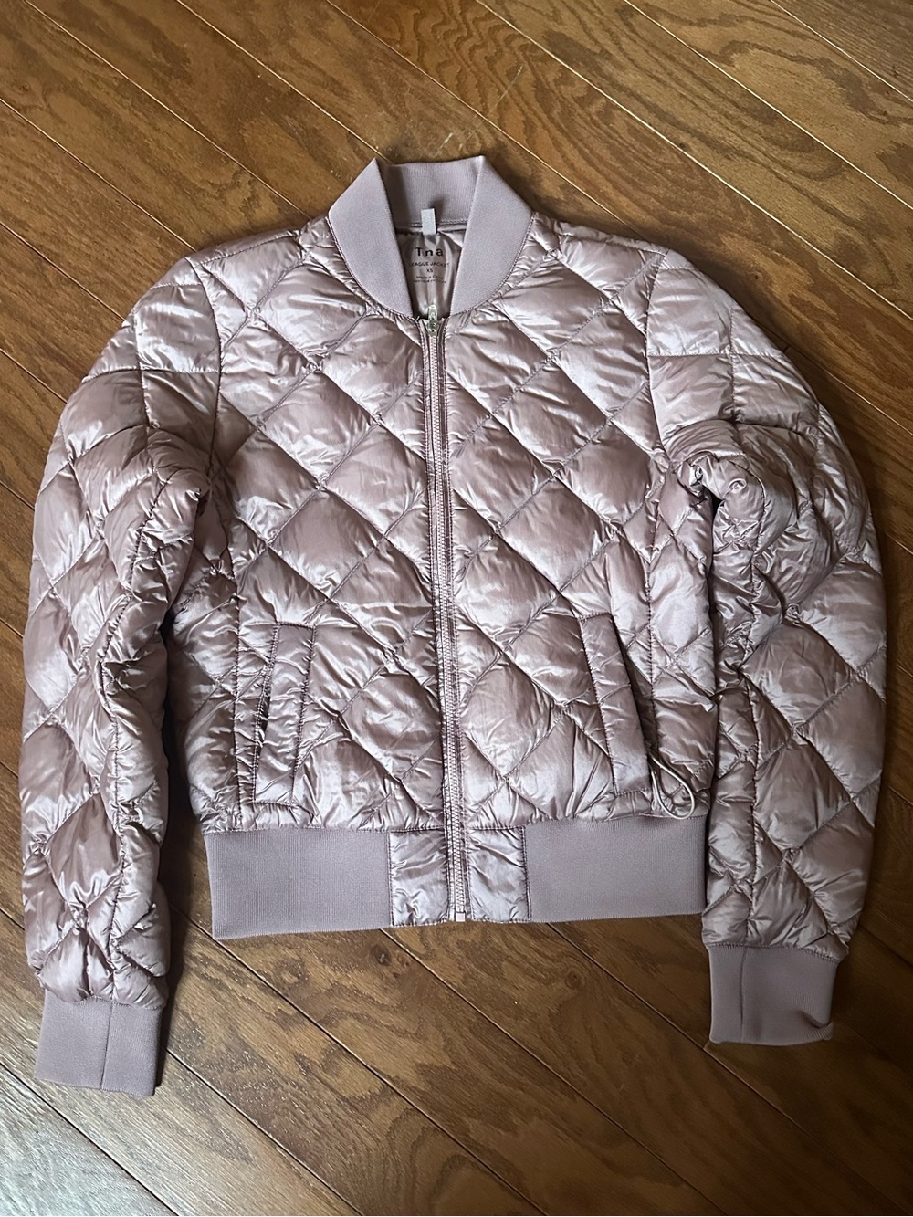 TNA Quilted Blush Pink Bomber Jacket